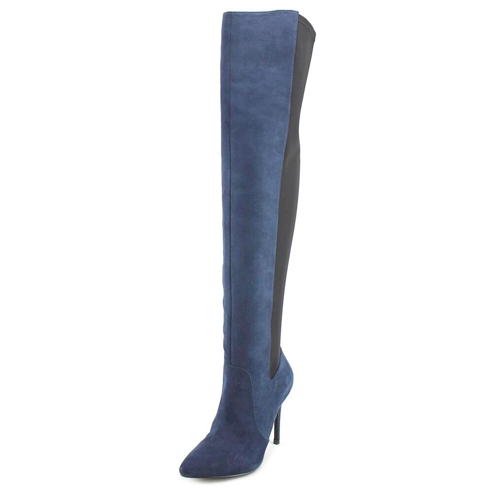 Charles David Paso blue/black suede over knee boot - Picture 2 of 5